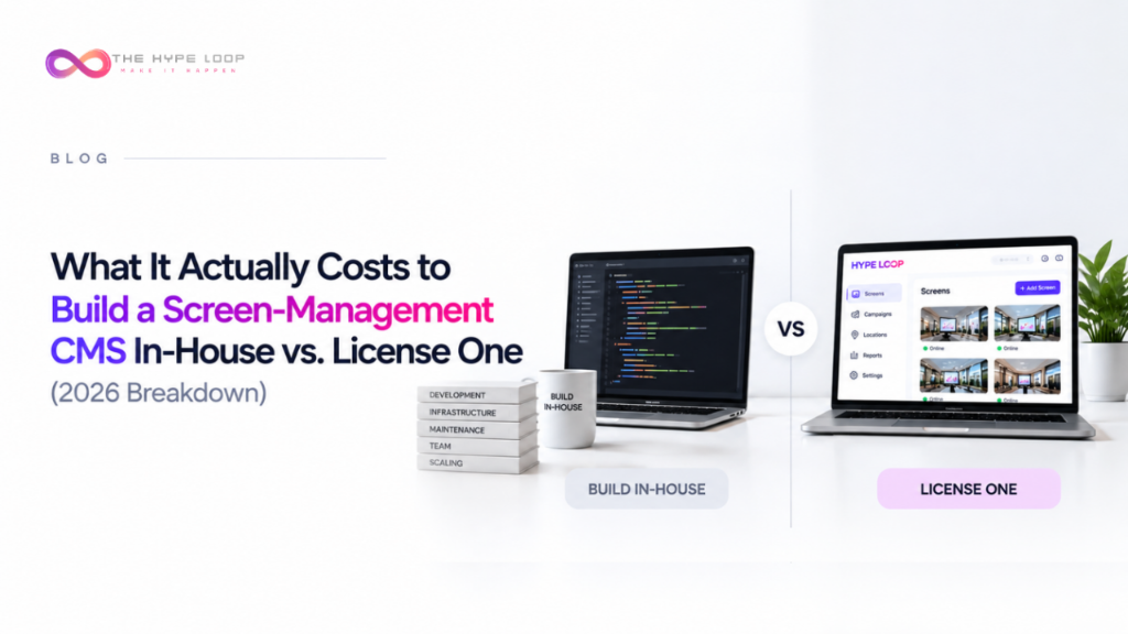 What It Actually Costs to Build a Screen-Management CMS In-House vs. License One (2026 Breakdown)