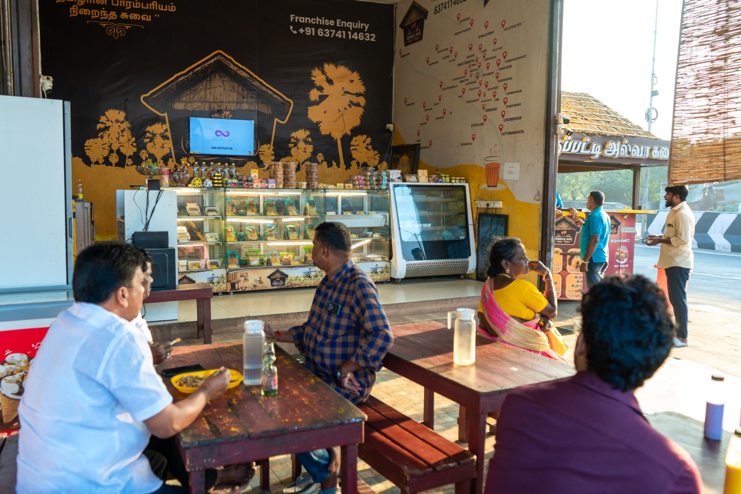Digital advertising screen Nellai Karupatti Coffee Avadi Chennai