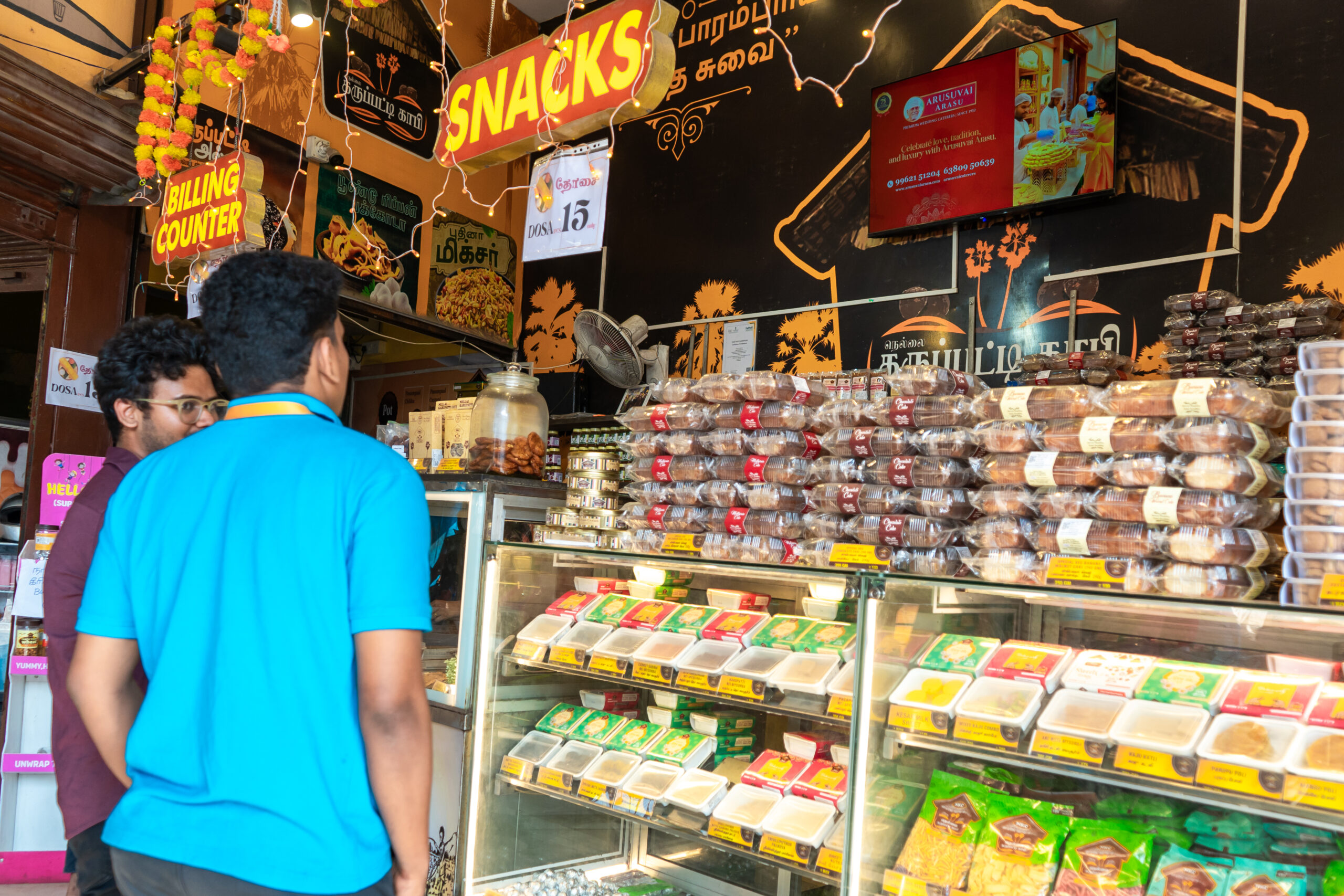 Hype Loop DOOH advertising screen at Nellai Karupatti Coffee Mogappair Chennai