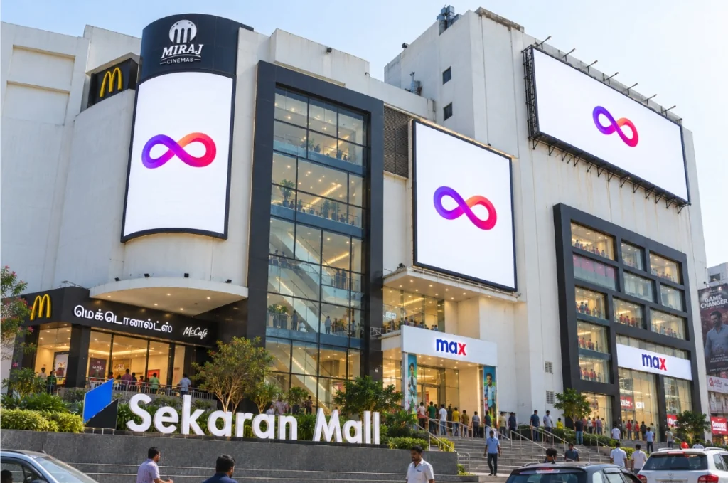 Digital screen advertising in shopping malls