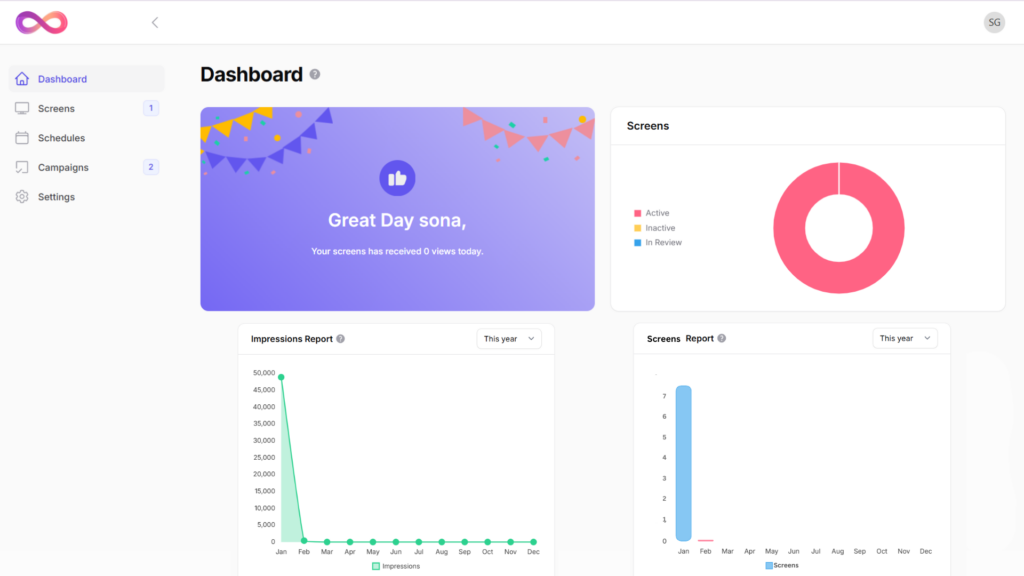 Hype Loop DOOH Content Management Software Interface